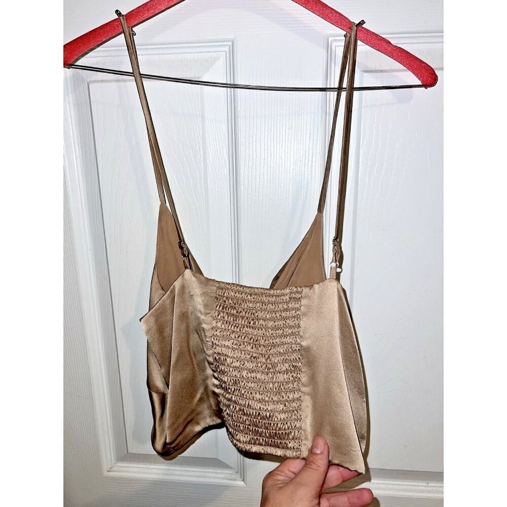 CAMI N.Y.C. 100% Silk Sleeveless Bustier Cropped Tank Top Sz M - Picture 5 of 10